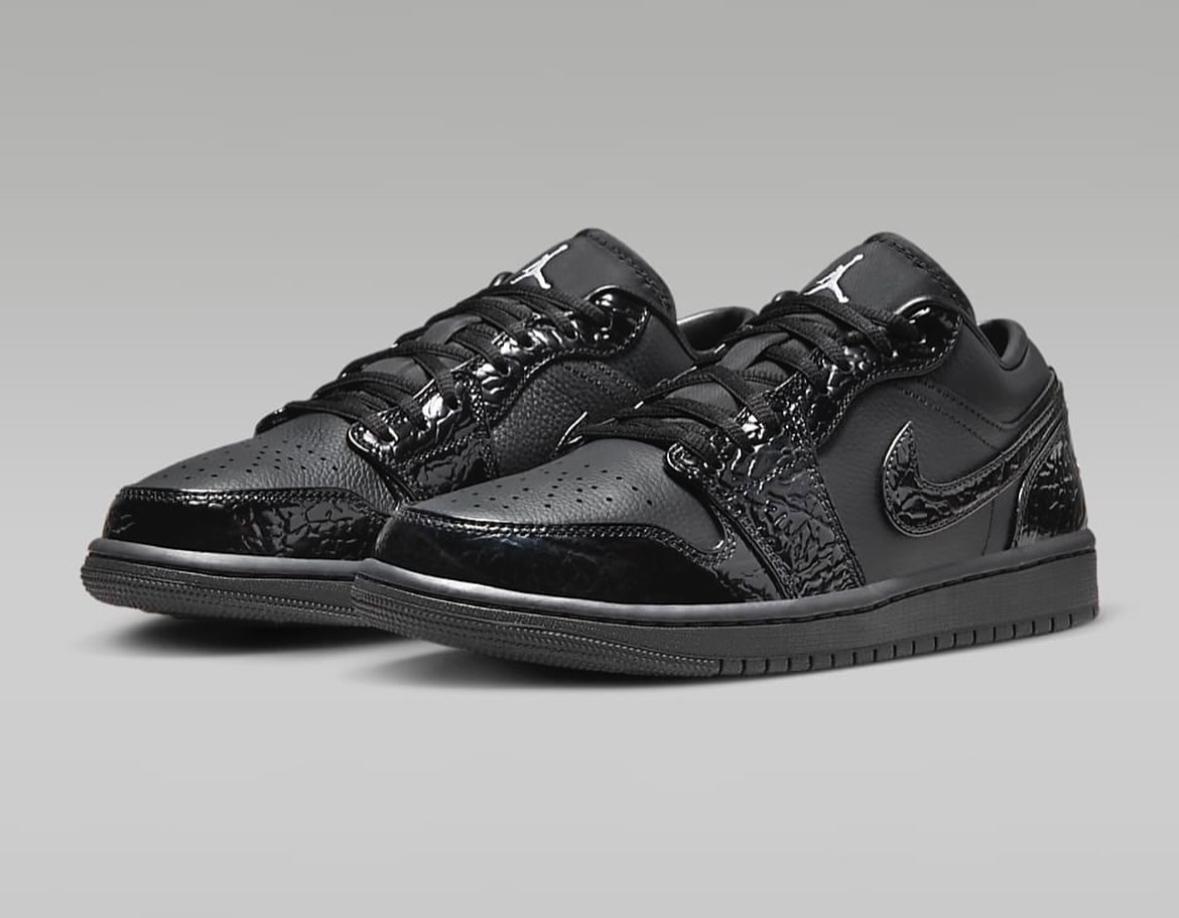 Jordan 1 low black croc