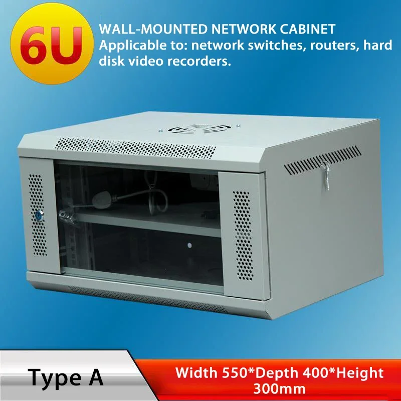 6u network cabinet wall-mounted